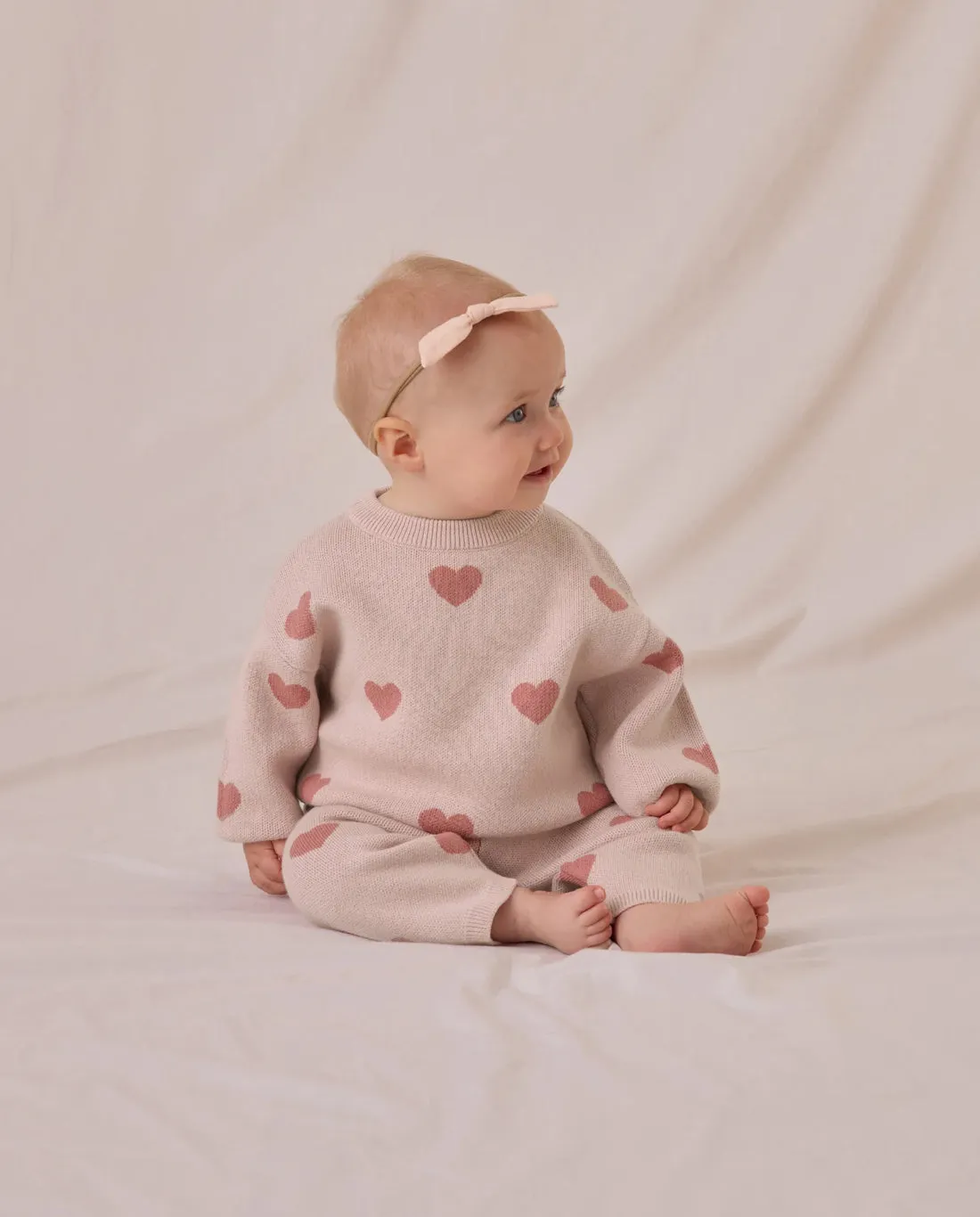 Heart Knit Sweater - Bubblegum
