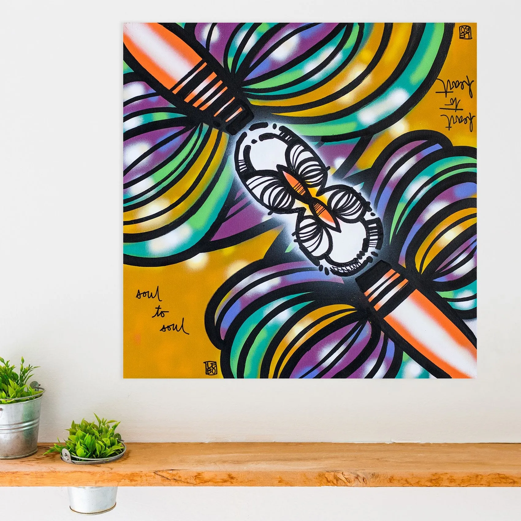 Heart To Heart and Soul To Soul (yellow) - Mineral Print