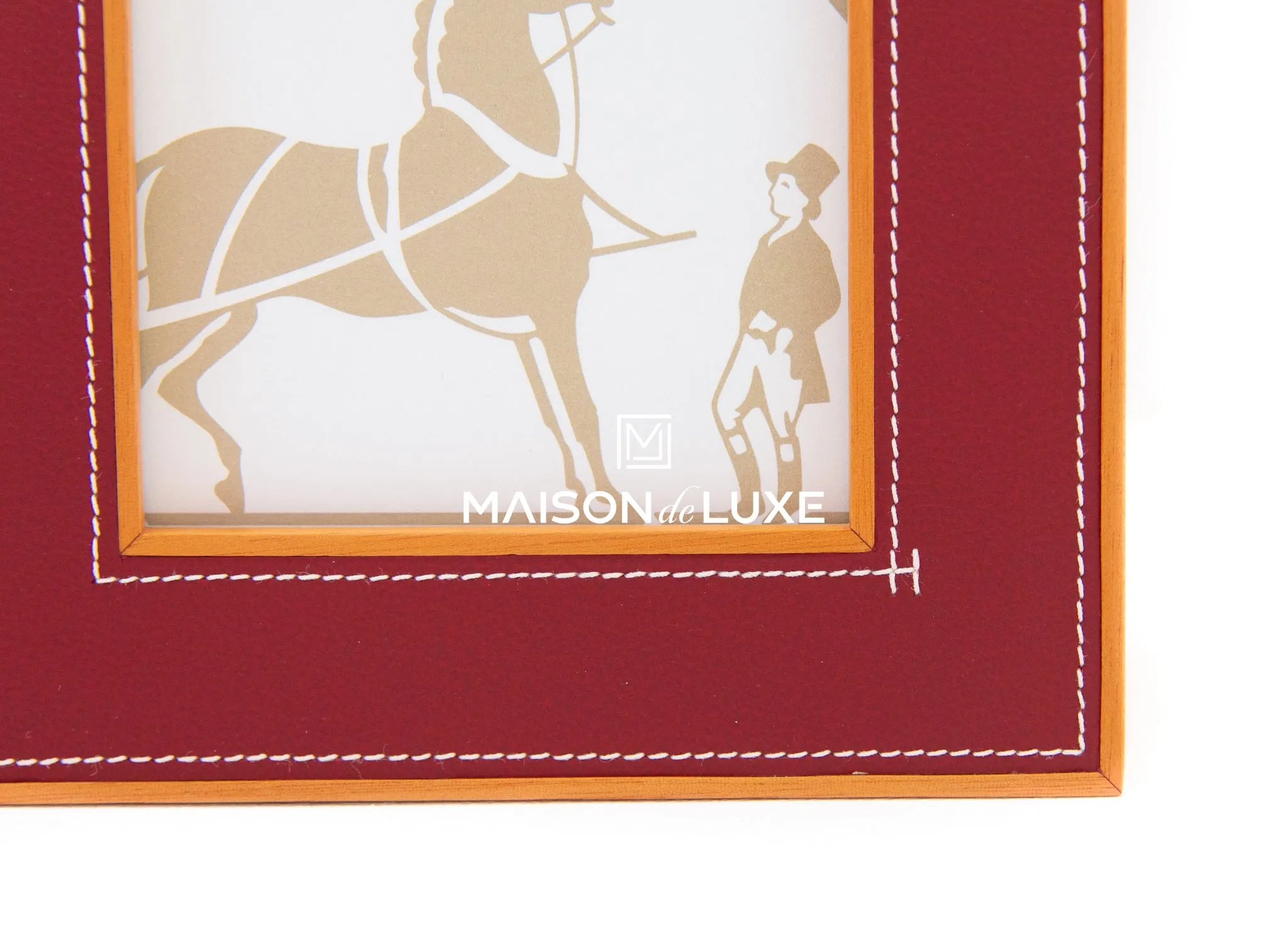Hermes Classic Pleiade Rouge H Leather Photo Frame
