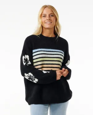 High Tide Hibiscus Stripe Crew