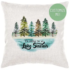 I'd Rather Be At Lake Pillow Cover
