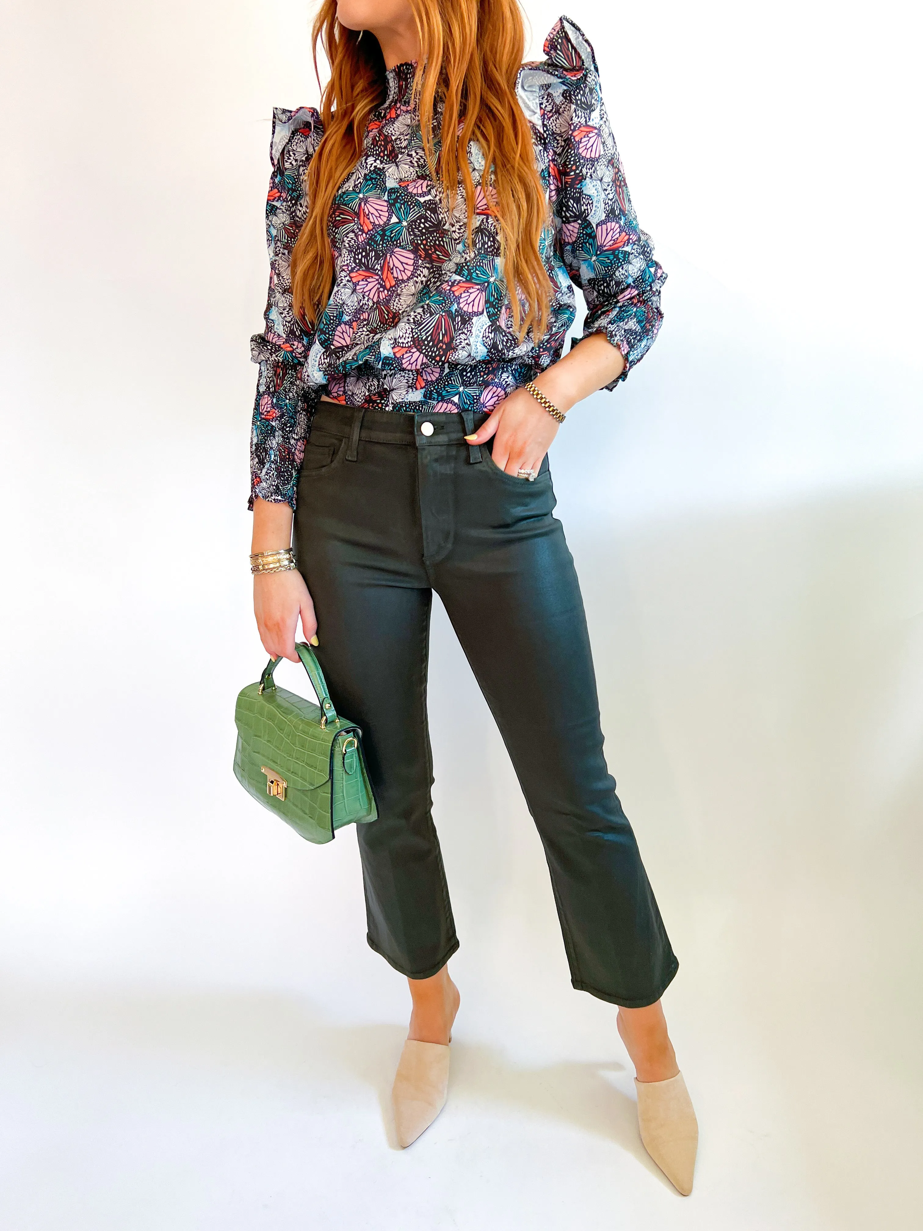 Indra Monarch Butterfly Tie Back Top
