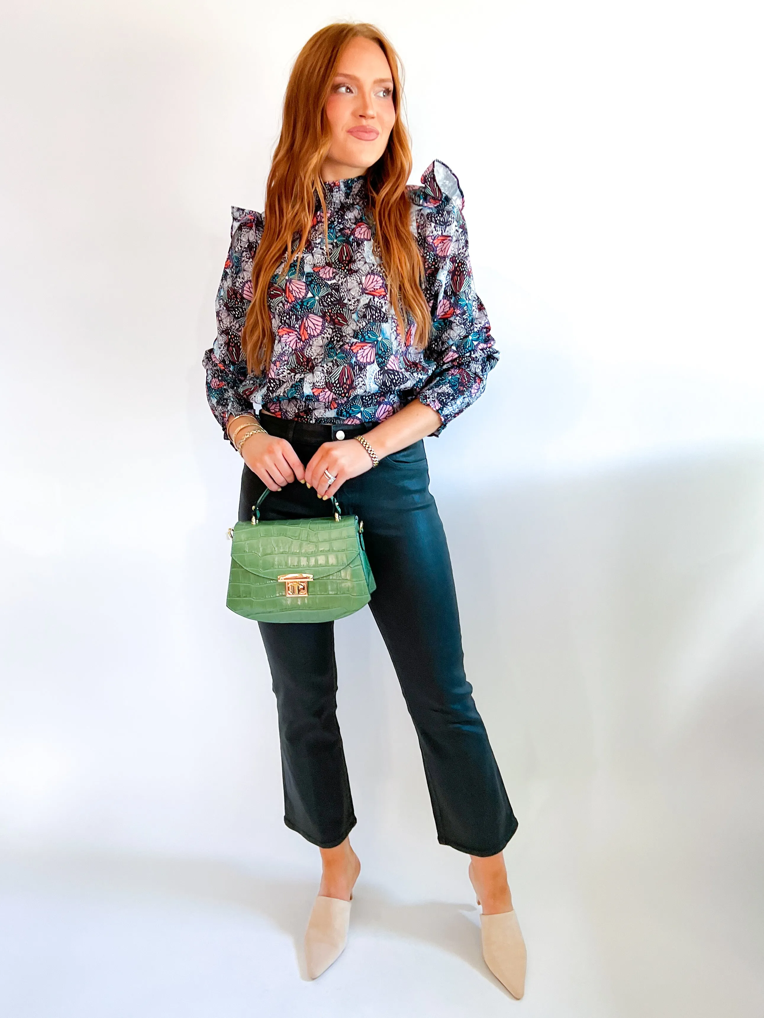 Indra Monarch Butterfly Tie Back Top