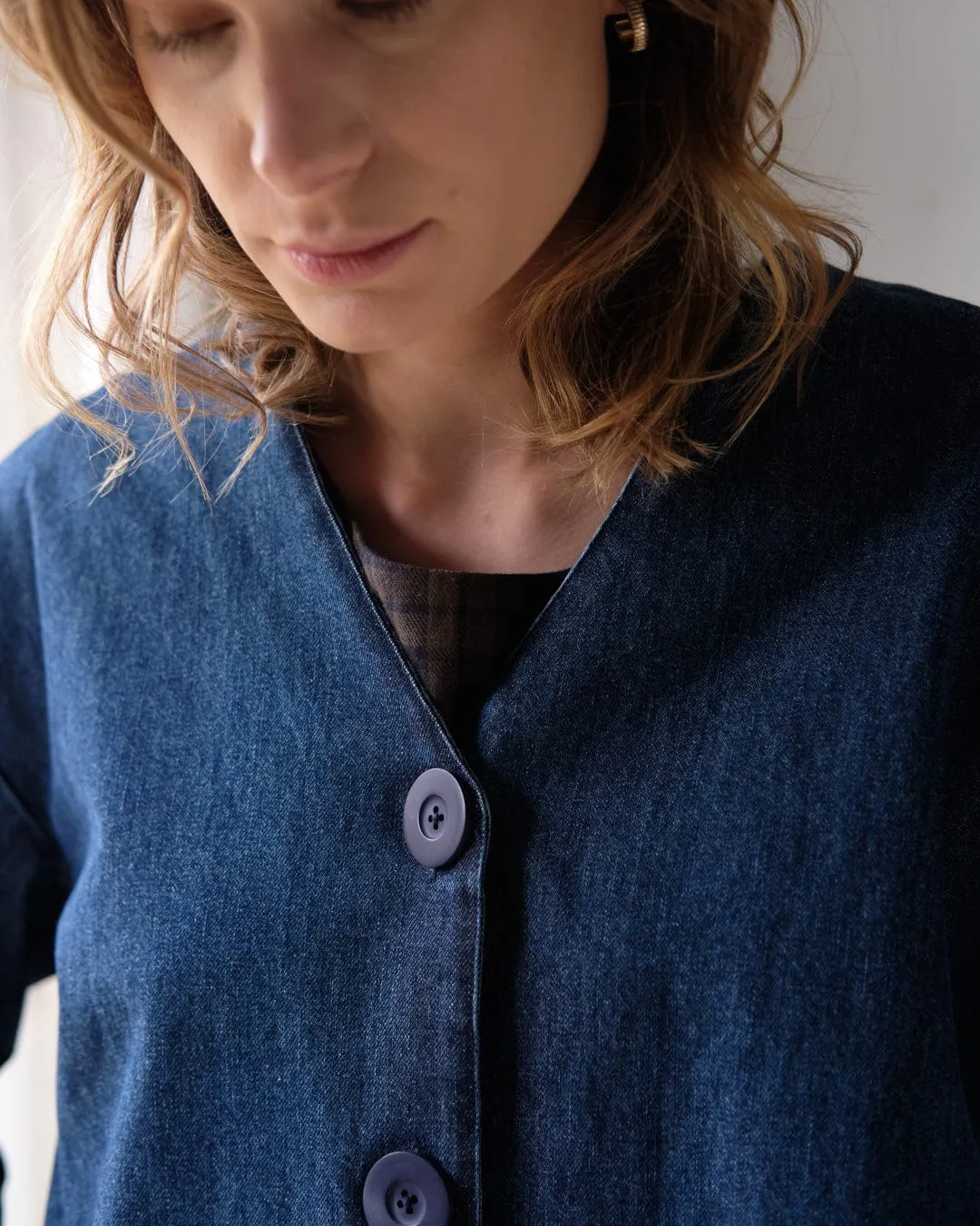 Irma Relaxed Cotton Blouse | Denim