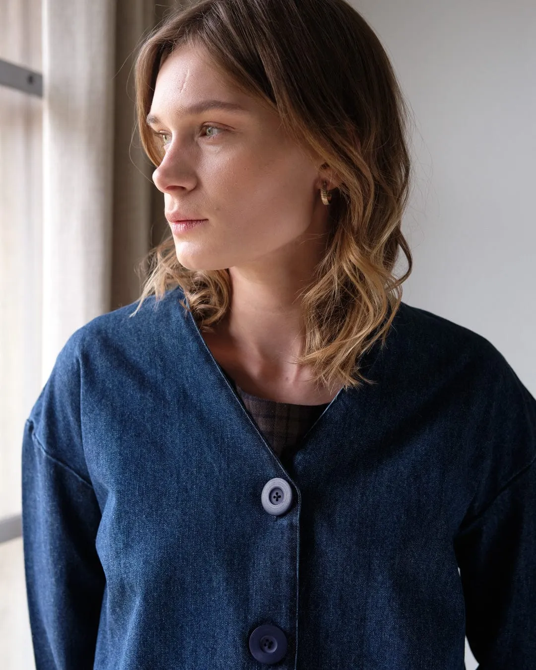 Irma Relaxed Cotton Blouse | Denim