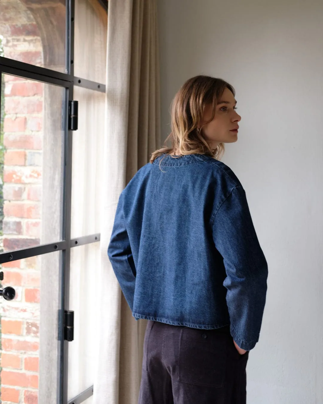 Irma Relaxed Cotton Blouse | Denim