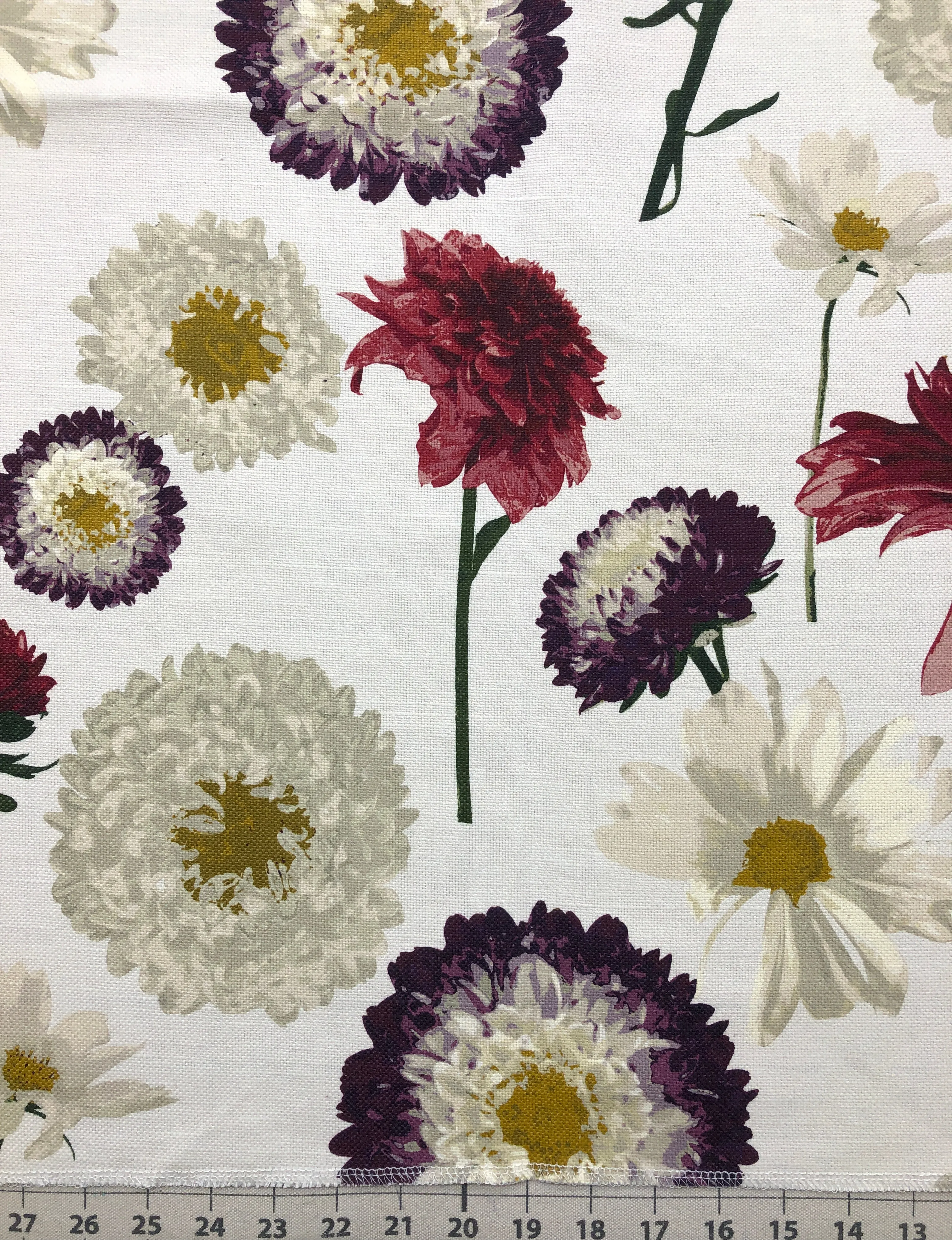Ivory Beige Flower Flat Relaxed Roman Shade