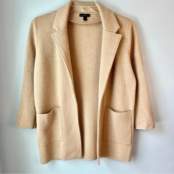 J. Crew Tan Merino Wool Blend Sophie Sweater Blazer