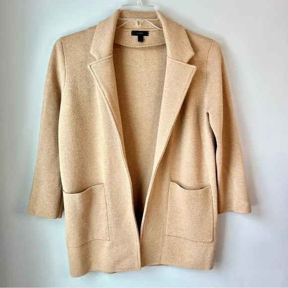 J. Crew Tan Merino Wool Blend Sophie Sweater Blazer
