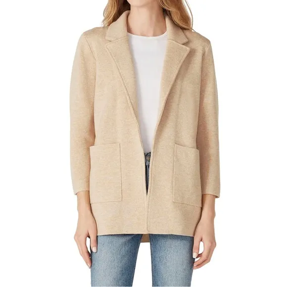 J. Crew Tan Merino Wool Blend Sophie Sweater Blazer
