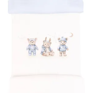 JAMIKS - Velour Bear Blanket- Blue