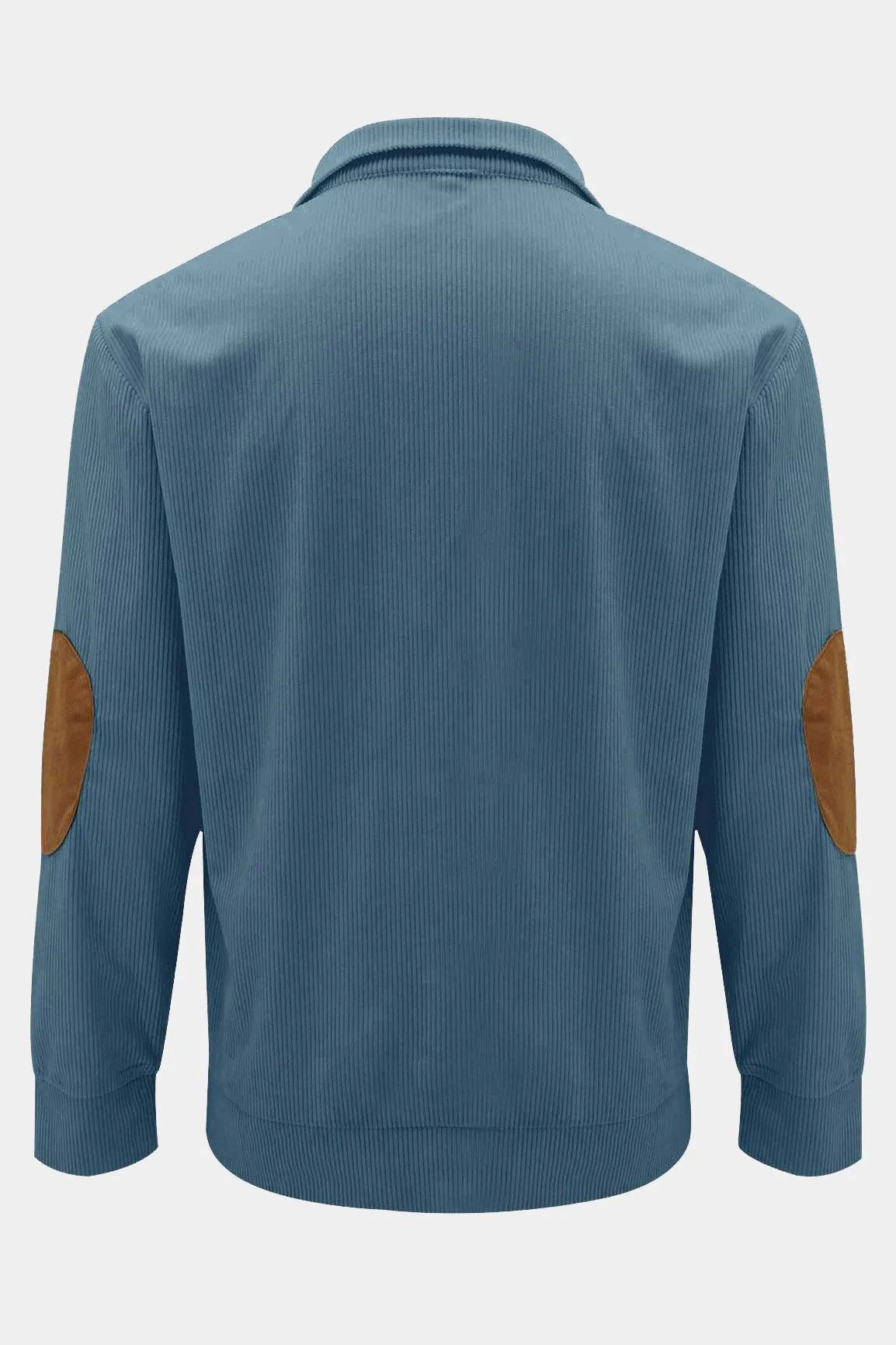 Jax Corduroy Stand Collar Sweatshirt - Blue