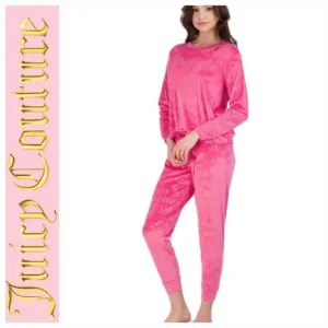 Juicy Couture Cozy Name Logo Velour PJ Set