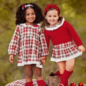 Juliana Red Checked Dress