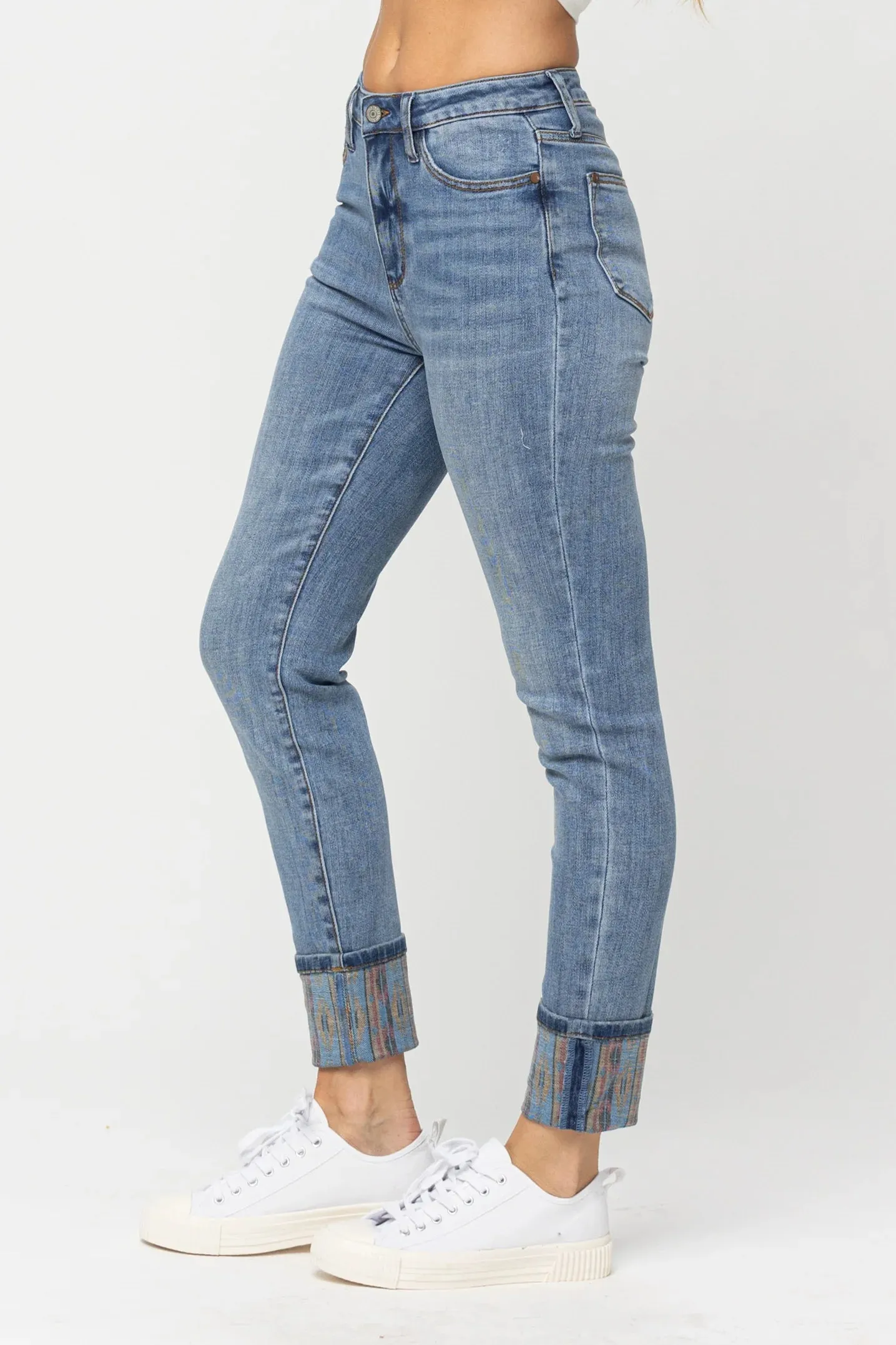 Karina Western Print Cuff Relaxed Fit - PLUS