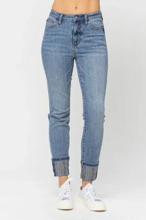 Karina Western Print Cuff Relaxed Fit - PLUS