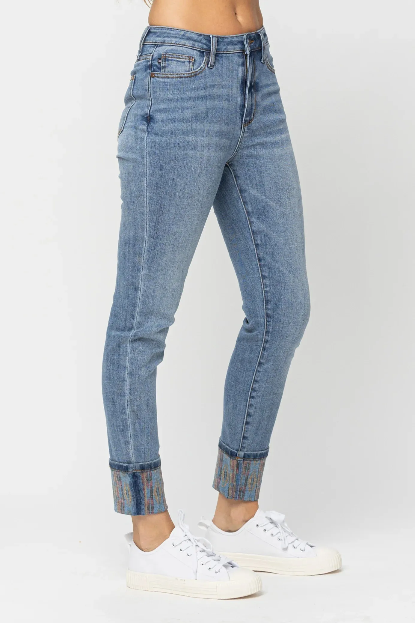 Karina Western Print Cuff Relaxed Fit - PLUS