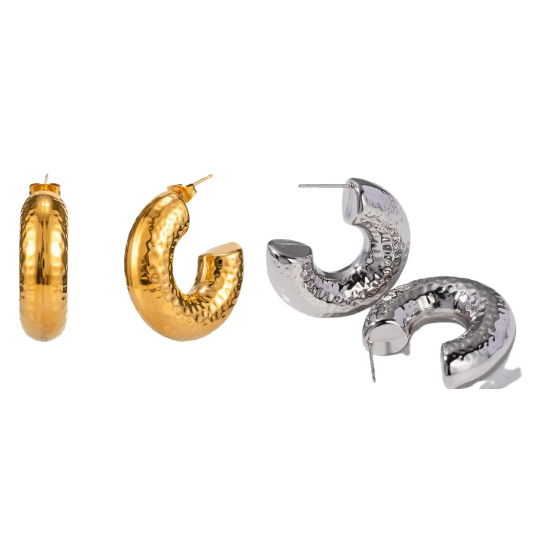 Kat Textured Hoops