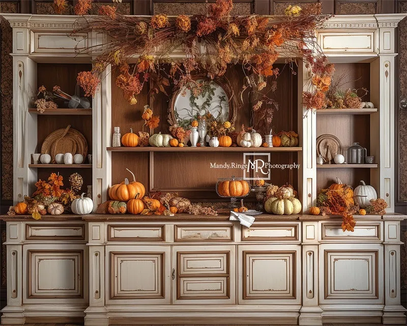 Kate Cozy Autumn Kitchen Hutch Backdrop Designed by Mandy Ringe Photography