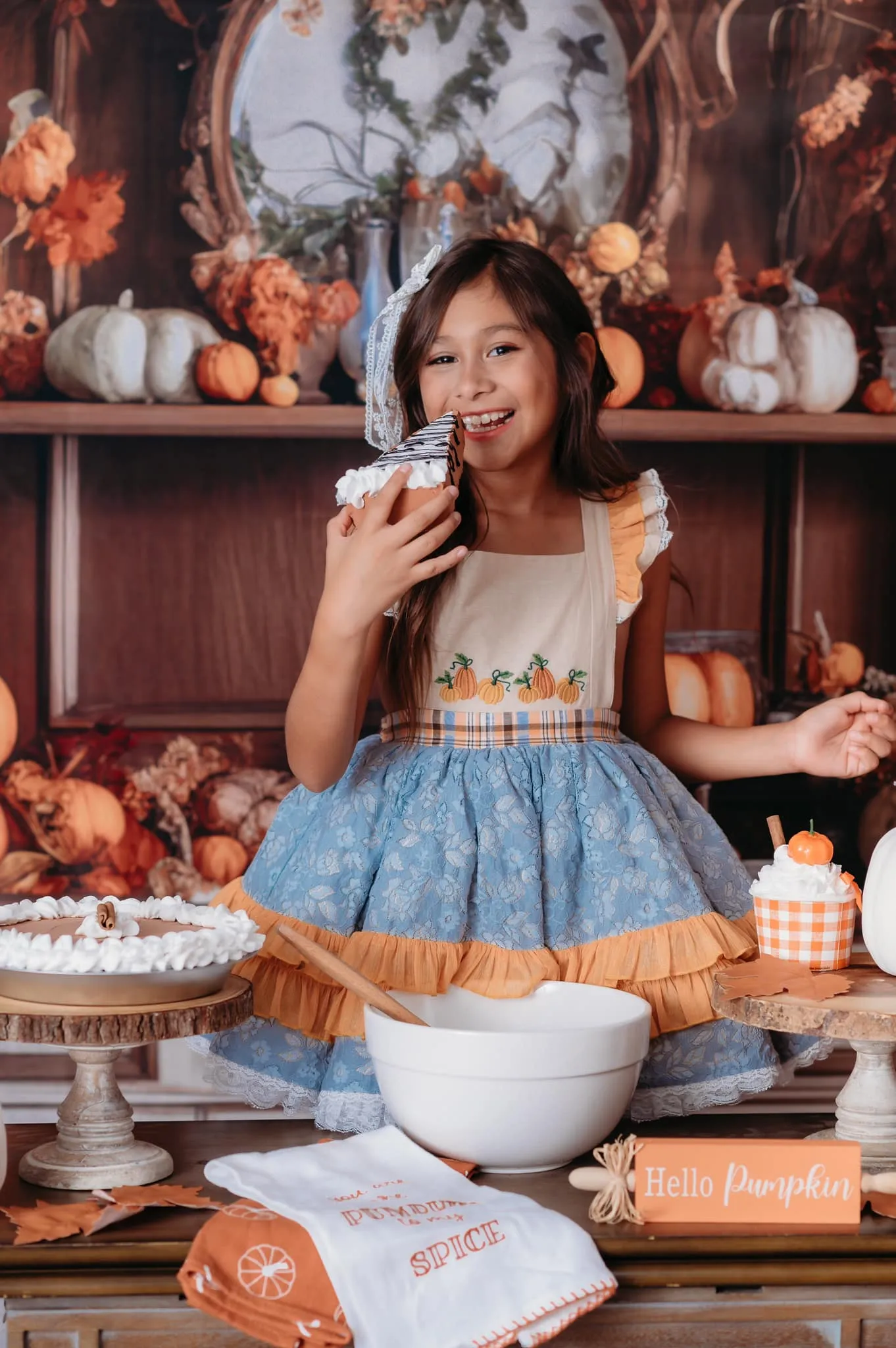 Kate Cozy Autumn Kitchen Hutch Backdrop Designed by Mandy Ringe Photography