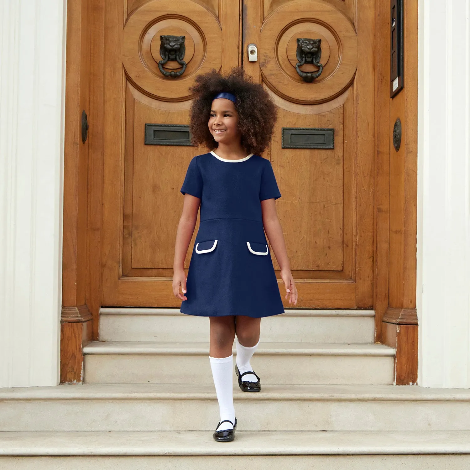 Kensington Girls Dress - Nautical Blue