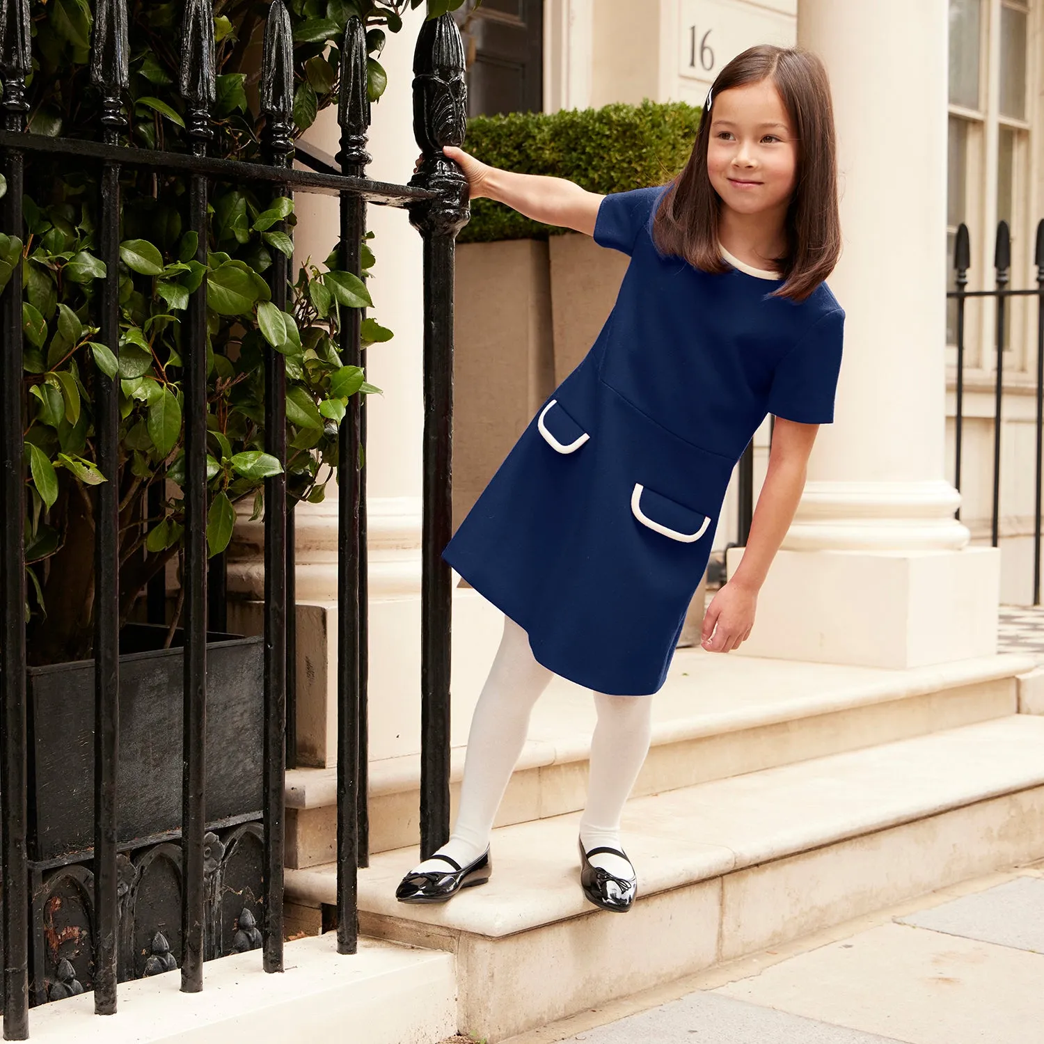 Kensington Girls Dress - Nautical Blue