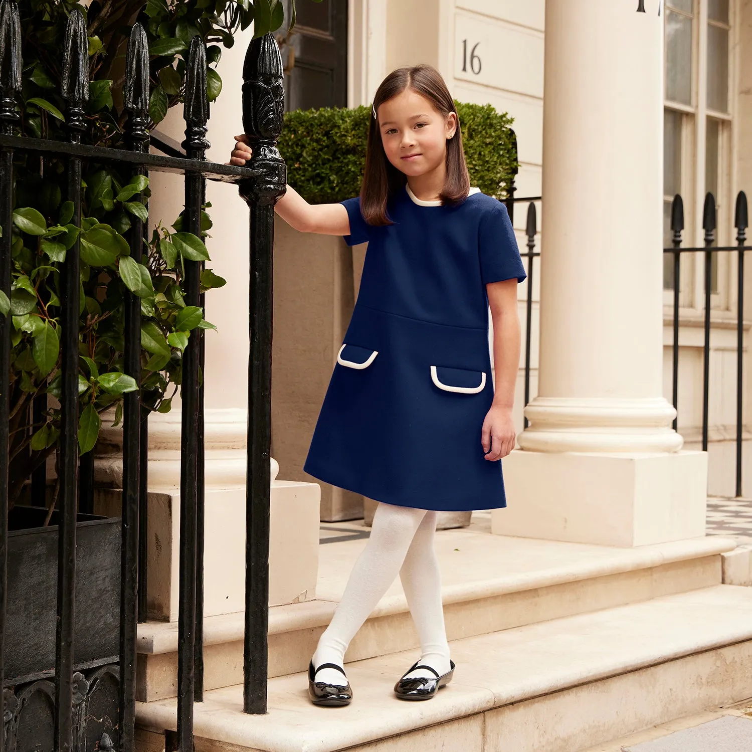 Kensington Girls Dress - Nautical Blue