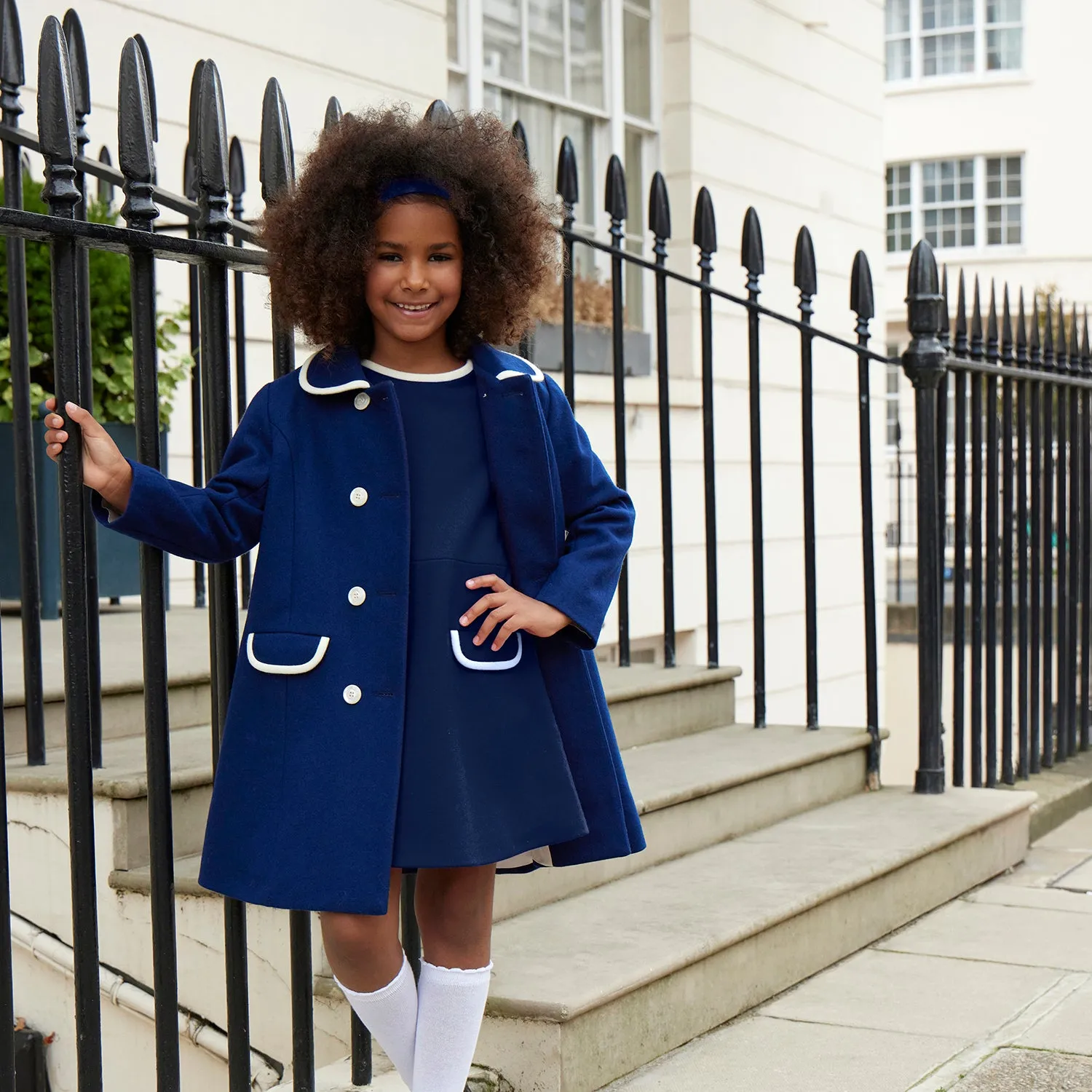 Kensington Girls Dress - Nautical Blue