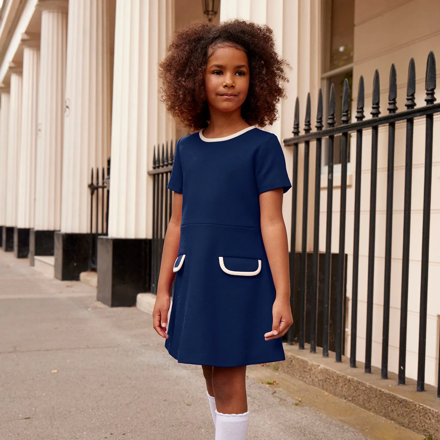 Kensington Girls Dress - Nautical Blue