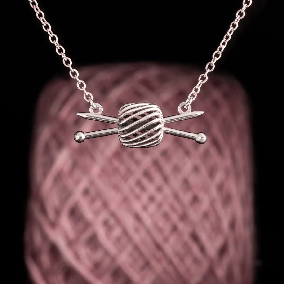 Knitting Needles For Yarn Cake Necklace, Mmmmmhhmmm