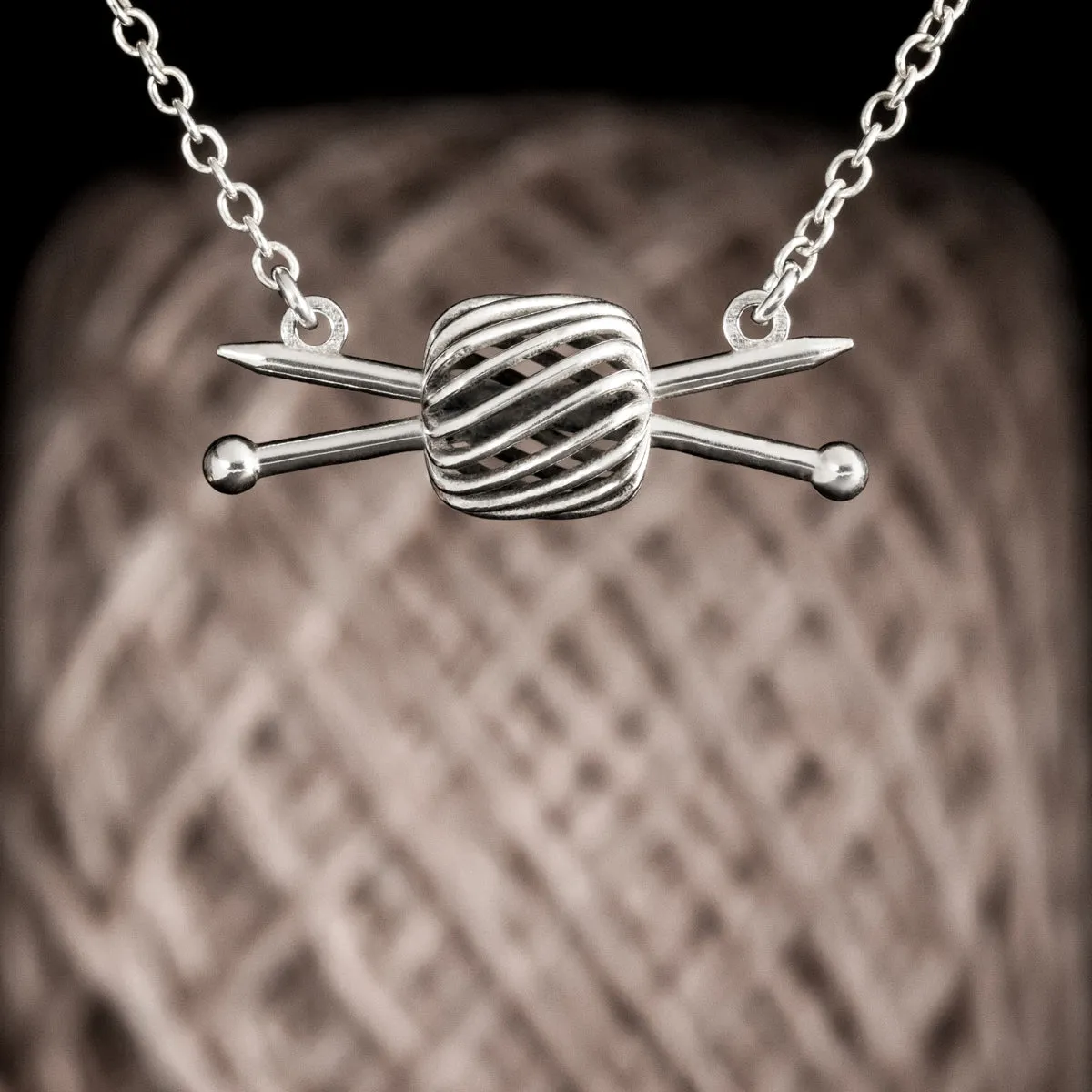 Knitting Needles For Yarn Cake Necklace, Mmmmmhhmmm