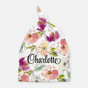 Knotted Beanie - Vintage Floral