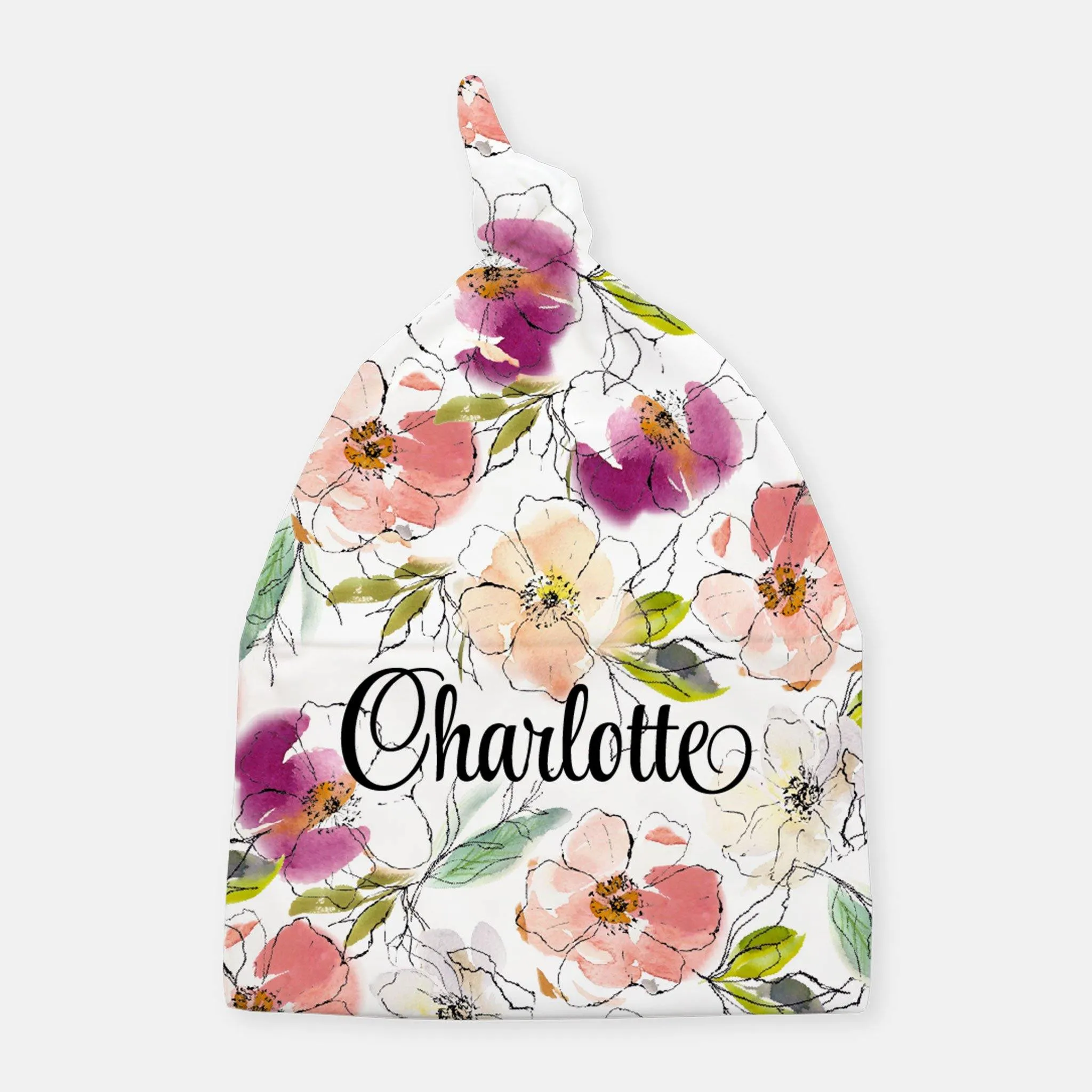Knotted Beanie - Vintage Floral