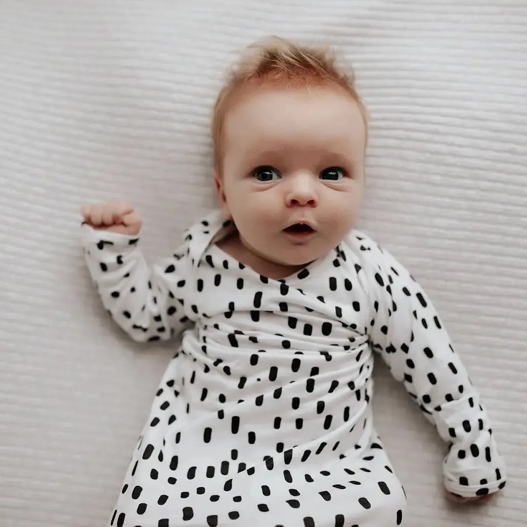 Knotted Gown & Headwear Set | Spotty Print