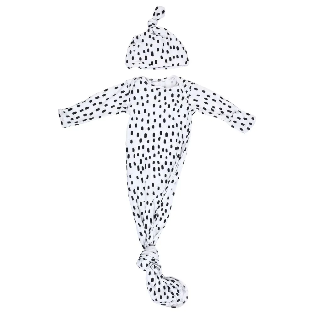 Knotted Gown & Headwear Set | Spotty Print