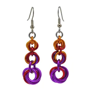 Knotted Graduated Earrings - Sunset