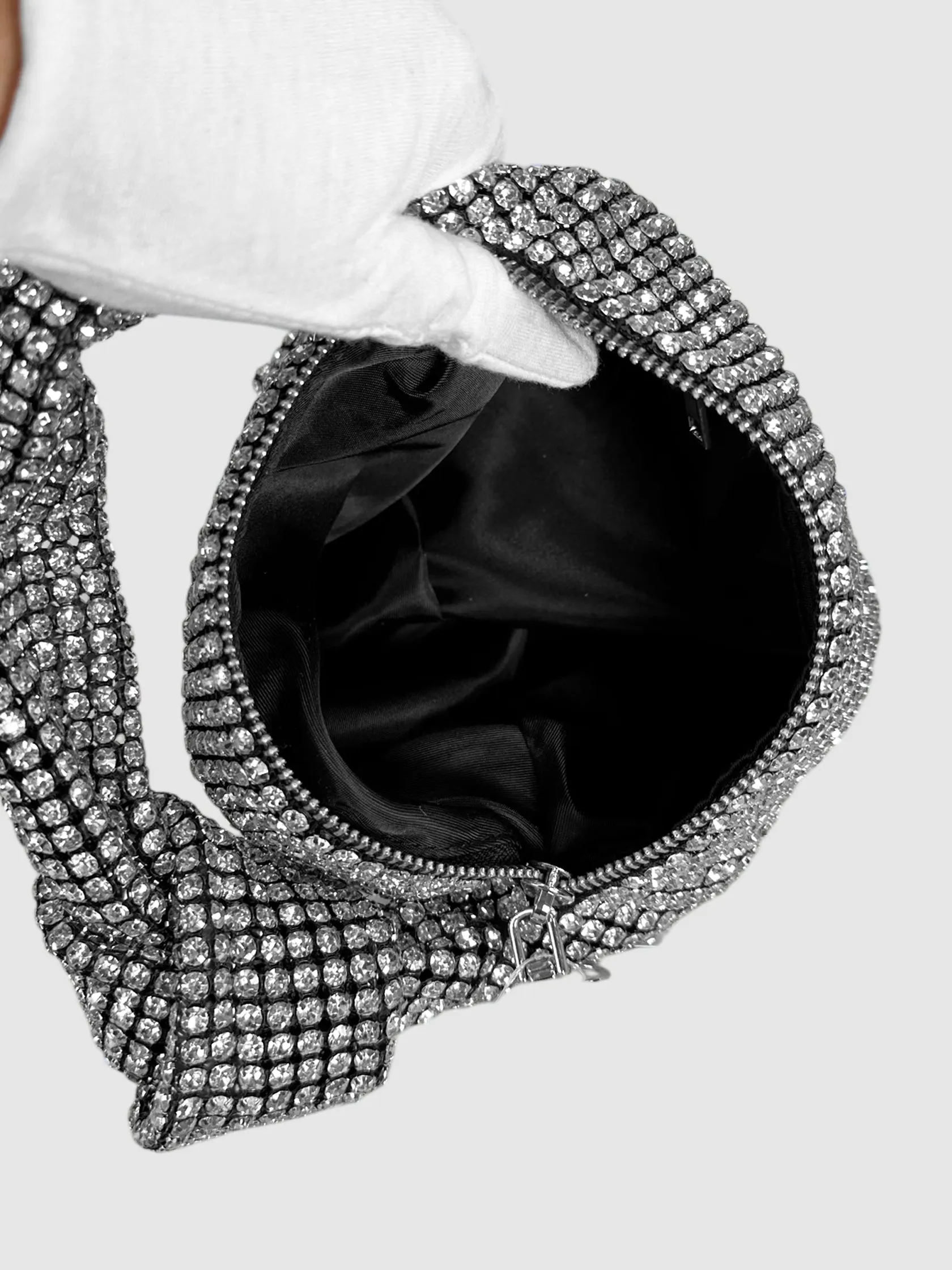 Knotted Strap Rhinestone Bag