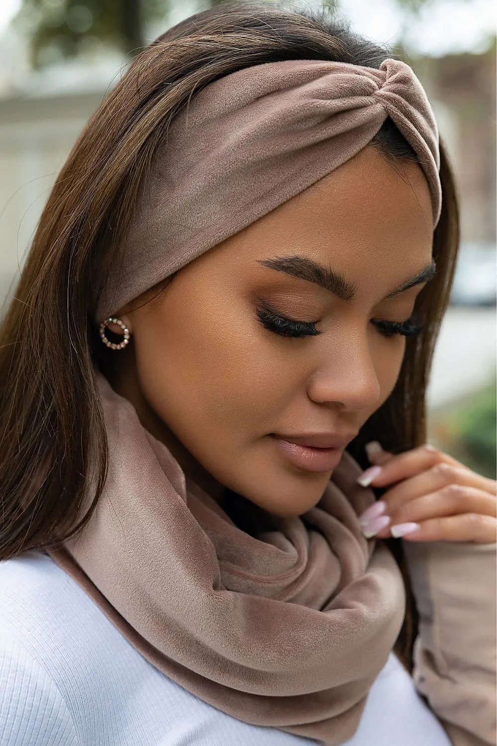 Knotted Velour Headband & Chimney Set