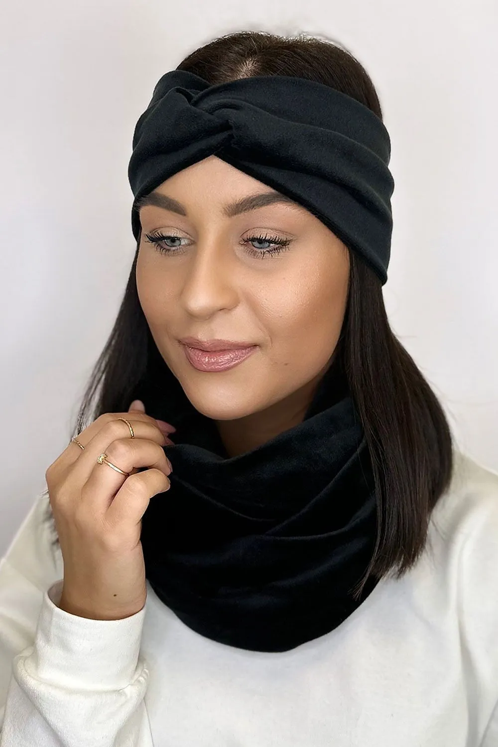 Knotted Velour Headband & Chimney Set