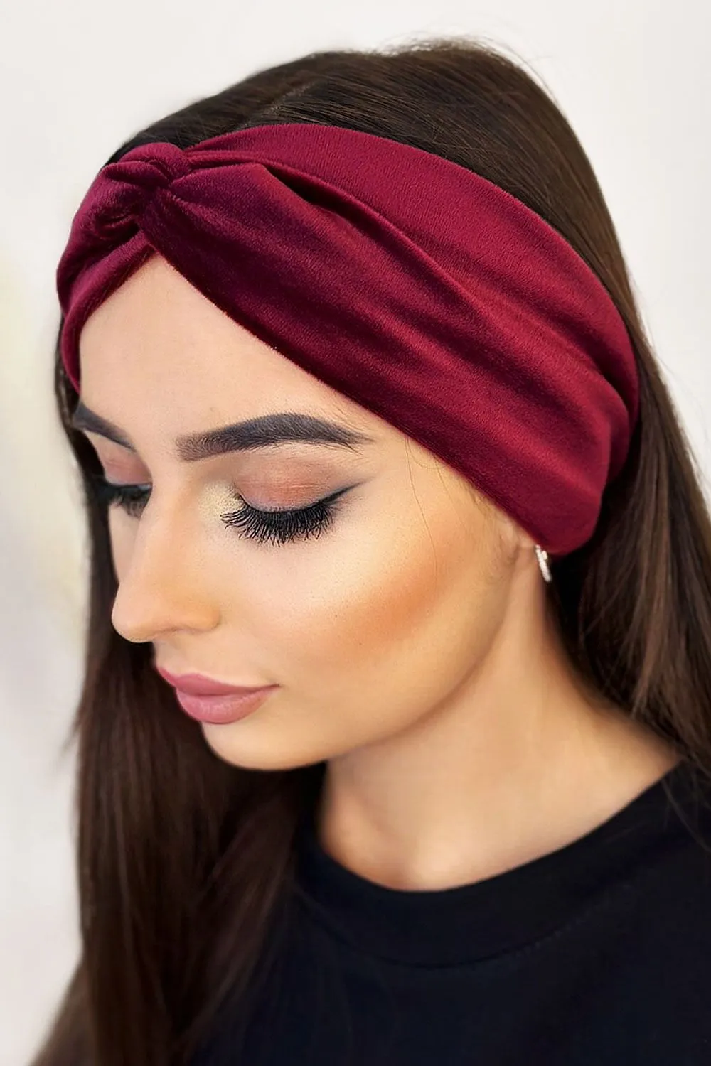 Knotted Velour Headband Elegance