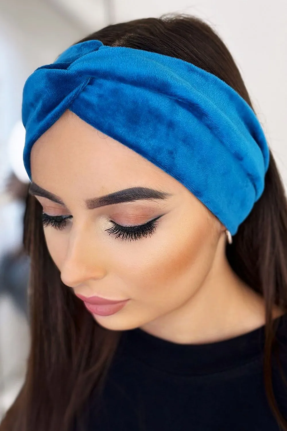 Knotted Velour Headband Elegance