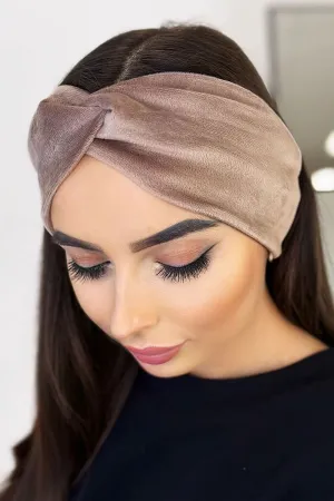 Knotted Velour Headband Elegance