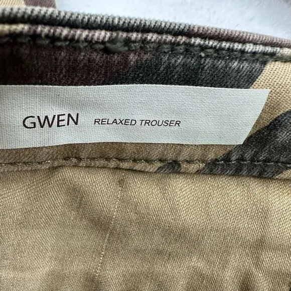 Kut From The Kloth Women's Size 10 Gwen Relaxed Trouser Green Camouflage New