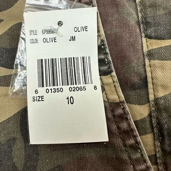 Kut From The Kloth Women's Size 10 Gwen Relaxed Trouser Green Camouflage New