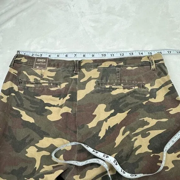 Kut From The Kloth Women's Size 10 Gwen Relaxed Trouser Green Camouflage New