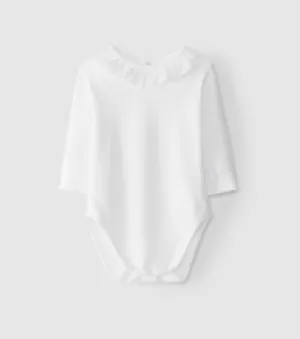 Laranjinha Bodysuit with english embroidered collar