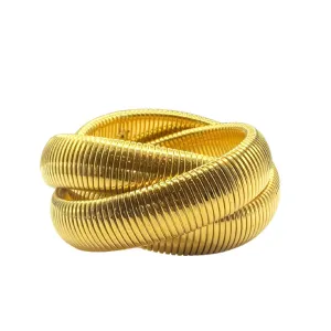 Large Gold Twisted Cobra Bracelet