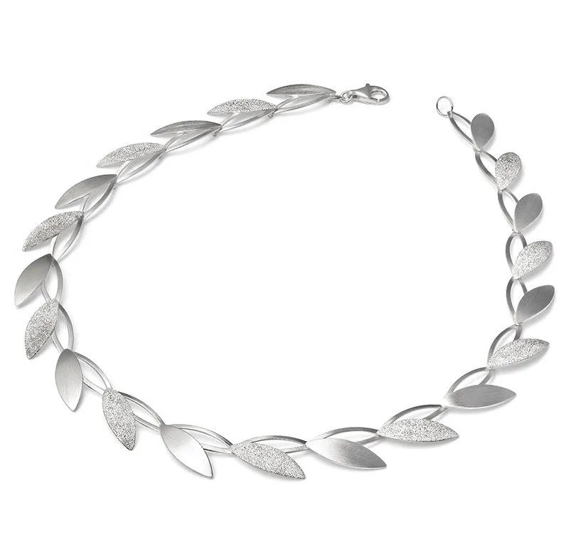 Laser Textured Leaf Necklace