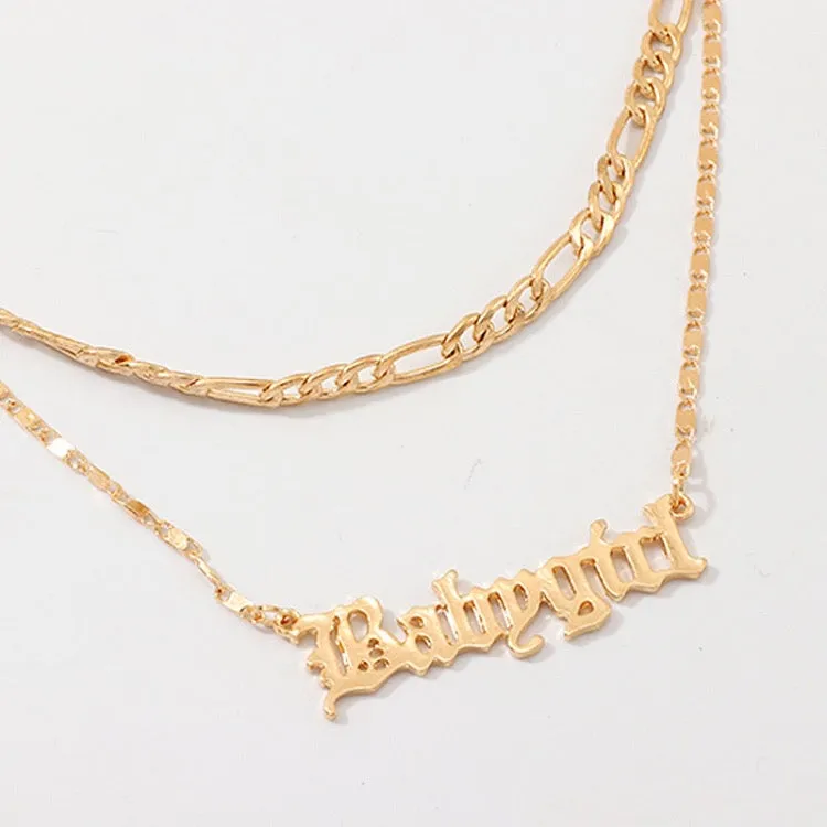 Layered Babygirl Alphabet Word Pendant