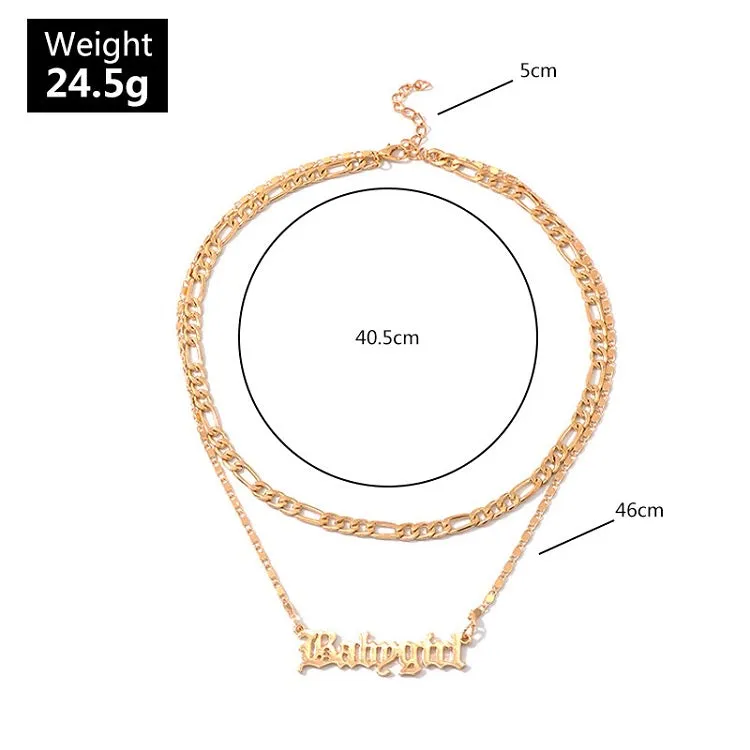 Layered Babygirl Alphabet Word Pendant